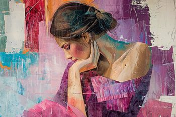 portrait de femme en peinture