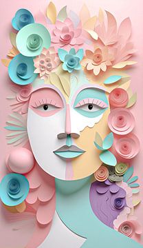 Pastel paper face van Niek Traas