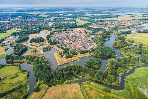 Luchtfotografie en bovenaanzicht van de historische vestingstad Naarden