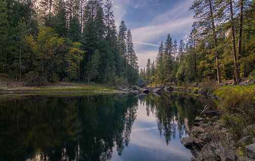 Yosemite NP - reflection in the river by Toon van den Einde