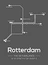Rotterdamer U-Bahn-Linien Dunkelgrau von MDRN HOME Miniaturansicht