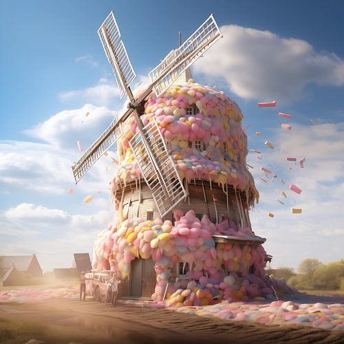 Windmill covered in candy