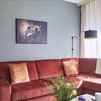 Klantfoto: Gouden Gloed  van Preet Lambon, op canvas