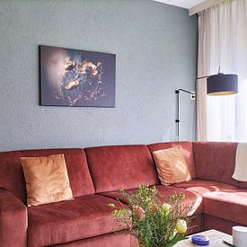 Klantfoto: Gouden Gloed  van Preet Lambon, op canvas