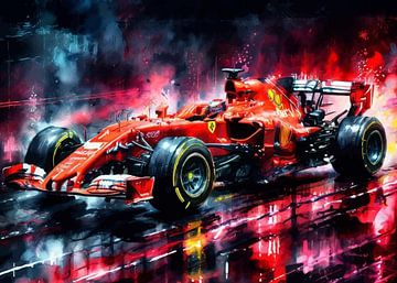Ferrari Formula One Watercolor by MIROKKU