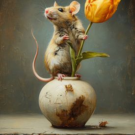 Mäusefreund mit goldener Tulpe von But First Framing
