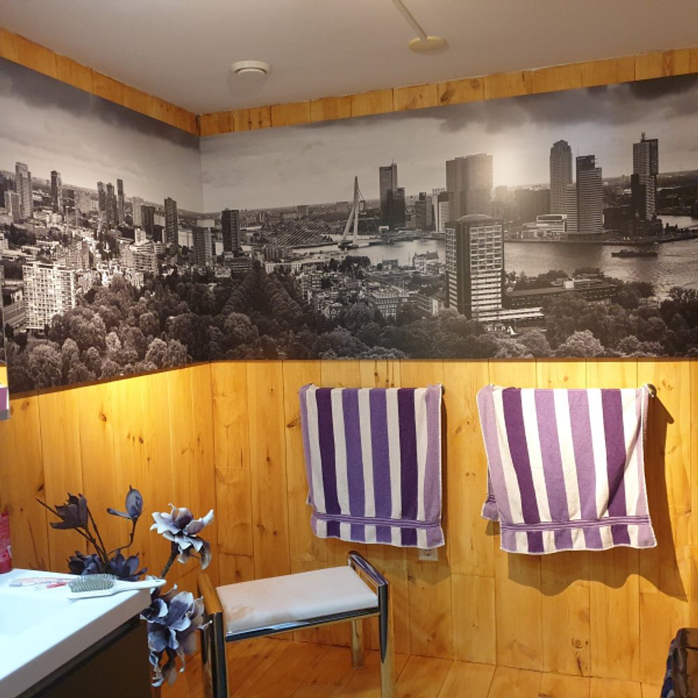 Panorama Euromast de Rotterdam en noir et blanc par Vincent Fennis