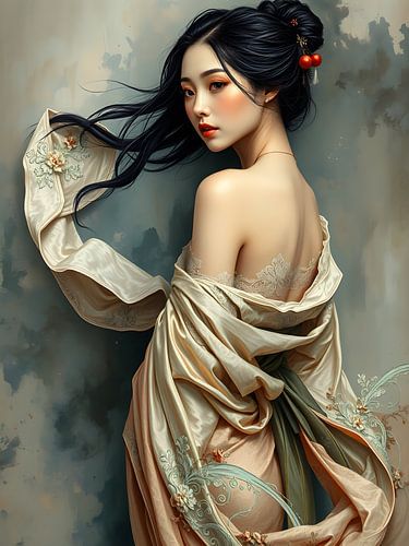 De Japanse schoonheid geisha