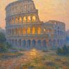 Rom Kolosseum in der Morgendämmerung - Soft Sunrise Historischer Kunstdruck von Travel Shop