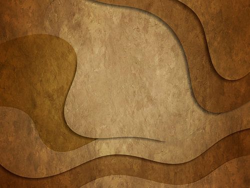 3D Art: Aardse organische vormen in verweerde beton- en okerstructuren van STUDIO ARTSY