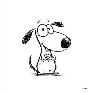 Kleine Hundekarikatur