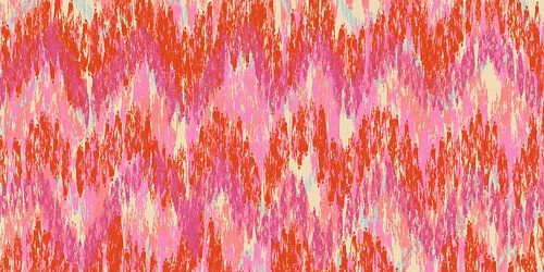 Ikat zijden stof. Abstracte moderne kunst in lila, paars, roze, rood