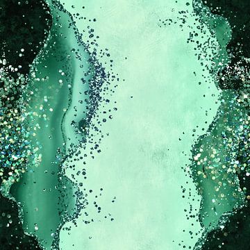 Emerald Glitter Agate Texture 01 van Aloke Design