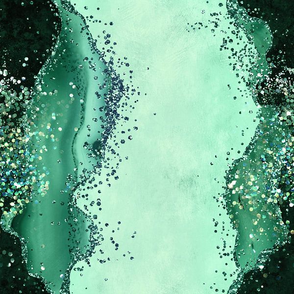 Emerald Glitter Agate Texture 01 von Aloke Design
