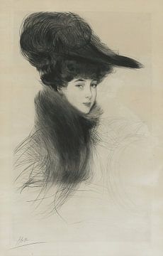Paul César Helleu - Portret van Consuelo Vanderbilt, de hertogin van Marlborough (rond 1901) van Peter Balan