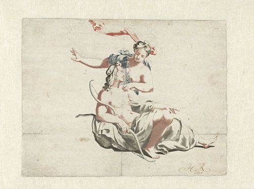 Jager en nimf, 1698