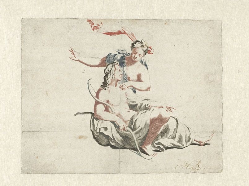 Jäger und Nymphe, 1698 von Atelier Liesjes