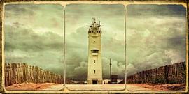 vintage look lighthouse Noordwijk by eric van der eijk