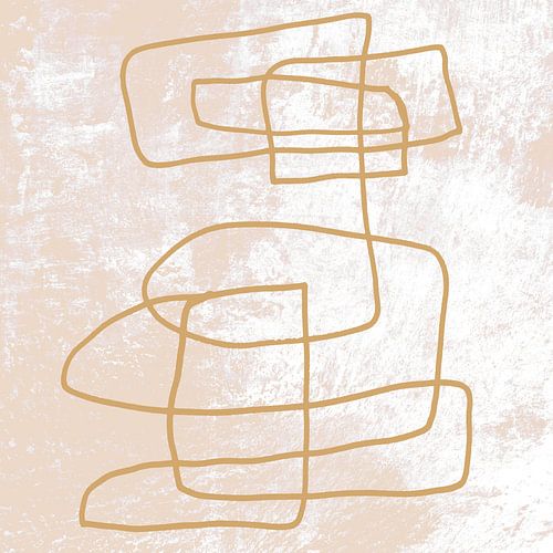 Abstracte minimalistische lijnkunst in goud