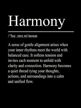 Harmony Definition - Black by WordsThatInspire