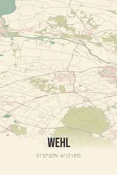 Vintage landkaart van Wehl (Gelderland) van MijnStadsPoster