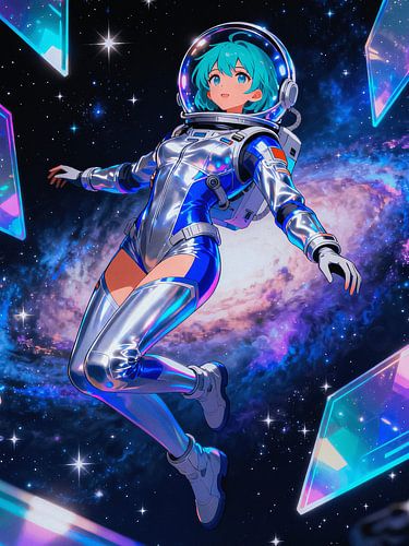 ANIME Astronaut Galaxy Explorer - Zilveren ruimtepak Kosmische nevelreis