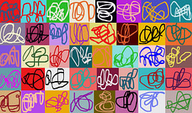 A jumble of vibrant graffiti
