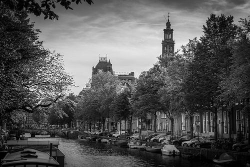 Amsterdam Canal in Black and White