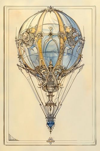 Drawing, Hot air balloon