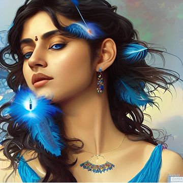 Indian beautiful woman by PsyBorgArt