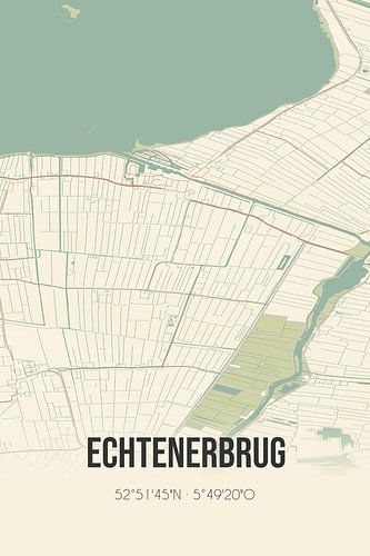 Alte Karte von Echtenerbrug (Fryslan)