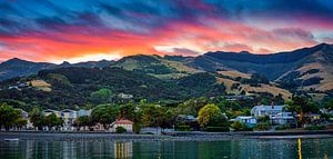 Sonnenaufgang am Akaroa Neuseeland