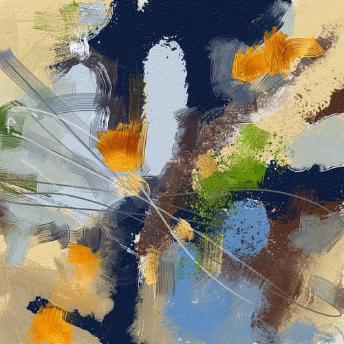 Twist, abstract, energiek, digitaal schilderij van Wilfried van Dokkumburg