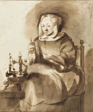Spinnerin, Gerbrand van den Eeckhout, 1653 - 1657