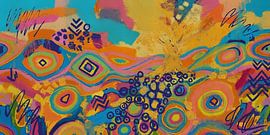 Baum der Verbundenheit, abstrakte Landschaft in einer Farbexplosion