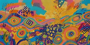 Arbre de la connexion, paysage abstrait dans une explosion de couleurs