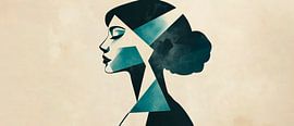 Geometric profile of a woman - Abstract by Poster Art Shop