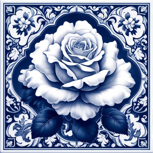 Delfter Blau Rose von Art Studio RNLD