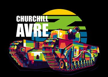 Churchill AVRE in WPAP Illustratie van Lintang Wicaksono