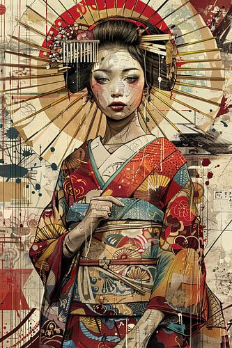 Japanse prent Geisha