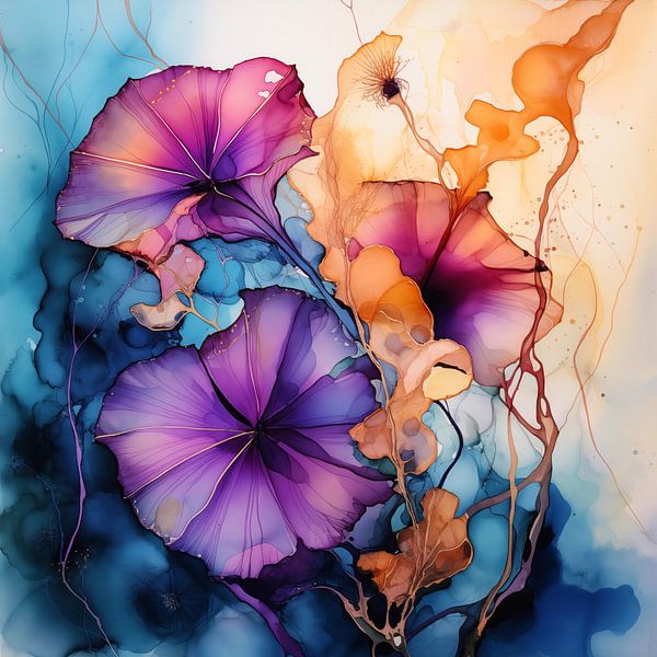 purple florals by Virgil Quinn - Decorative Arts