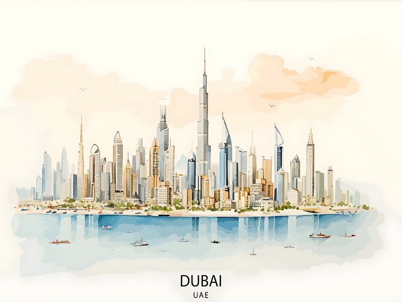 Dubai UAE Modern Cityscape by Artstyle