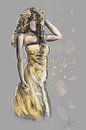 Dame met gouden jurk van Emiel de Lange thumbnail