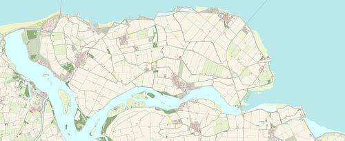 Kaart van Noord-Beveland