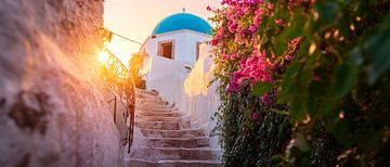 Zonsondergang in Santorini van Poster Art Shop