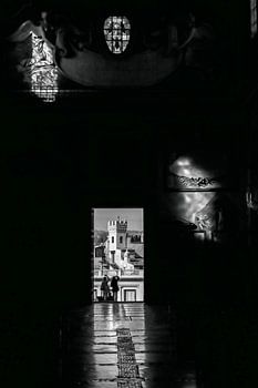 Silhouette Photography Two Tourists at Aracoeli Church Rome Italy