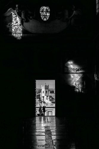 Silhouette Photography Two Tourists at Aracoeli Church Rome Italy