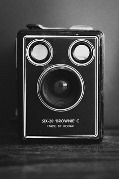 Vintage zwart wit analoge kodak brownie camera.