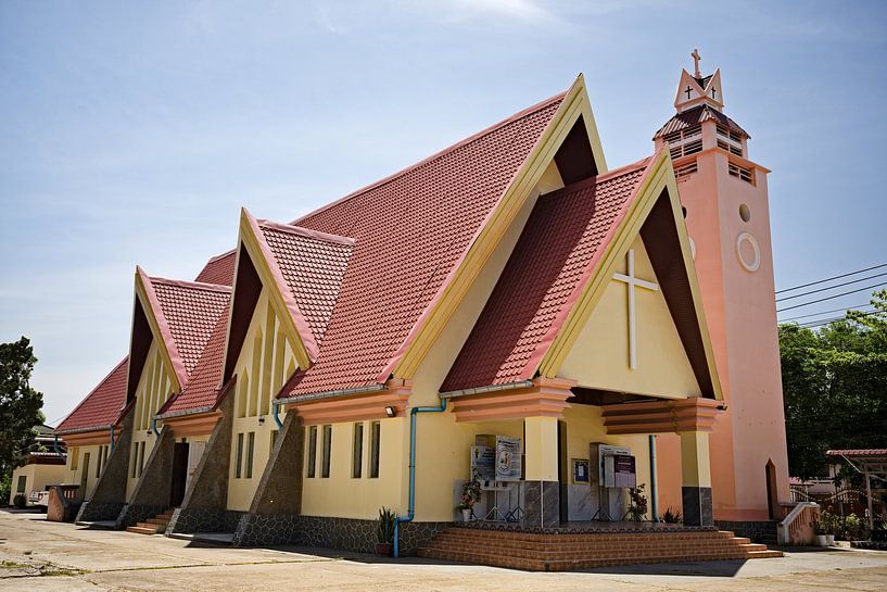 St Louis Cathedral in the heart of Thakhek by Frank Photos