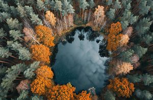 Herbstwald von oben